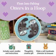 Load image into Gallery viewer, Otters in a Hoop Needle Felting Craft Kit