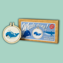 Load image into Gallery viewer, 'Whale Done!' Mini Matchbox Cross Stitch Kit