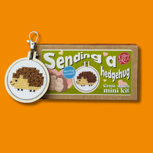 Load image into Gallery viewer, 'Sending a hedgehug' Mini Matchbox Cross Stitch Kit