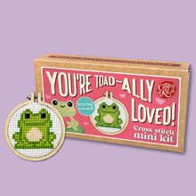 Load image into Gallery viewer, You're Toad-ally Loved! Mini Matchbox Cross Stitch Kit