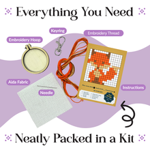Load image into Gallery viewer, 'For Fox Sake!' Mini Matchbox Cross Stitch Kit