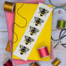 Load image into Gallery viewer, Buzzy Bees Cross Stitch Bookmark Kit