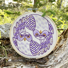 Load image into Gallery viewer, Burrowing Owls Complete Embroidery Kit