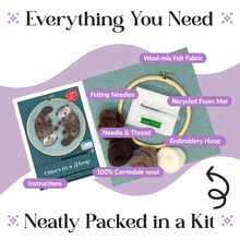 Load image into Gallery viewer, Otters in a Hoop Needle Felting Craft Kit