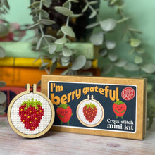 Load image into Gallery viewer, 'I'm Berry Grateful' Mini Matchbox Cross Stitch Kit
