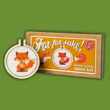 Load image into Gallery viewer, 'For Fox Sake!' Mini Matchbox Cross Stitch Kit