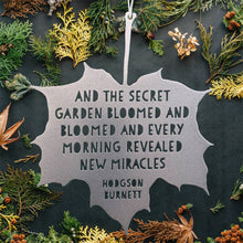 Load image into Gallery viewer, Leaf Quote: Frances Hodgson Burnett (Silver)