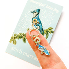 Load image into Gallery viewer, Blue Jay Stitch Marker (Removable)