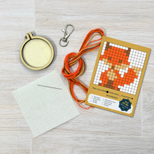 Load image into Gallery viewer, 'For Fox Sake!' Mini Matchbox Cross Stitch Kit
