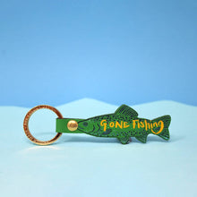 Load image into Gallery viewer, Gone Fishing Key Fob: Cream