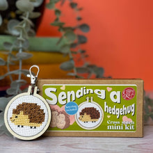 Load image into Gallery viewer, 'Sending a hedgehug' Mini Matchbox Cross Stitch Kit