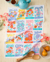 Load image into Gallery viewer, Vintage Seed Packets Cotton Tea Towel
