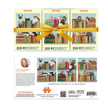 Load image into Gallery viewer, Cats on Books Set of 3 Puzzles
