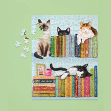 Load image into Gallery viewer, Cats on Books Set of 3 Puzzles
