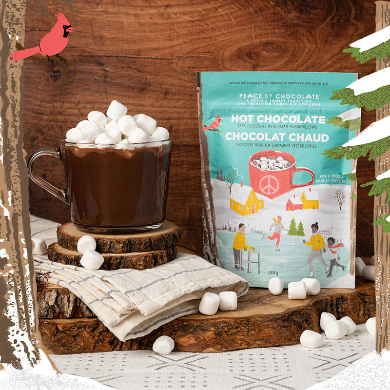Premium Instant Dark Hot Chocolate with Marshmallows 150 g - Peace by Chocolate
