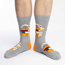 Load image into Gallery viewer, Men's Stack of Books Socks: Shoe Size 7-12
