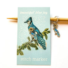Load image into Gallery viewer, Blue Jay Stitch Marker (Removable)
