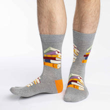 Load image into Gallery viewer, Men's Stack of Books Socks: Shoe Size 7-12
