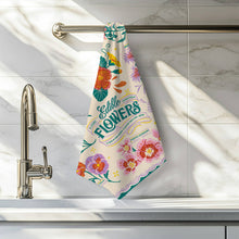 Load image into Gallery viewer, Edible Flowers Cotton Tea Towel
