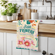 Load image into Gallery viewer, Edible Flowers Cotton Tea Towel
