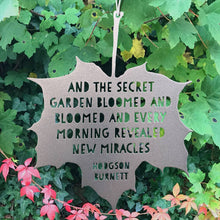 Load image into Gallery viewer, Leaf Quote: Frances Hodgson Burnett (Silver)

