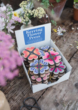 Load image into Gallery viewer, Keyring Flower Press - Pinks &amp; Blues
