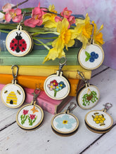 Load image into Gallery viewer, Forget-Me-Not! Mini Matchbox Cross Stitch Kit
