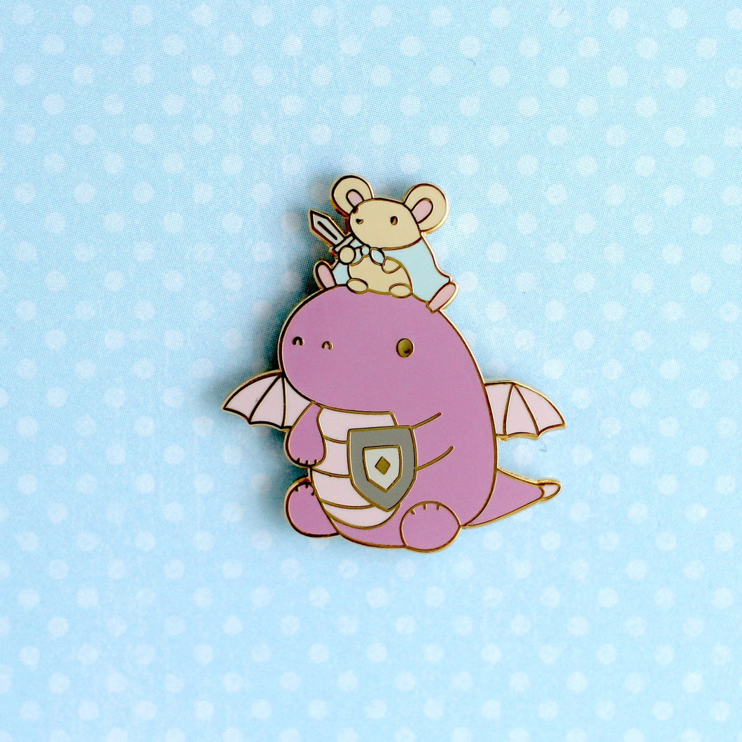 Mouse and Dragon Knight Enamel Pin