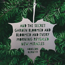 Load image into Gallery viewer, Leaf Quote: Frances Hodgson Burnett (Silver)
