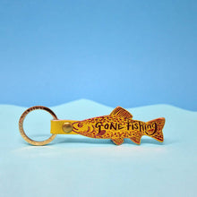 Load image into Gallery viewer, Gone Fishing Key Fob: Cream
