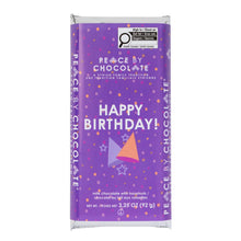 Load image into Gallery viewer, Happy Birthday Milk Chocolate Peace Bar - 92g
