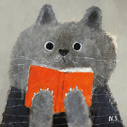 Cat and the Book Card