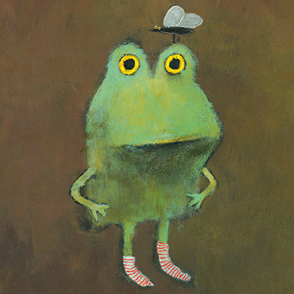 Frog in Striped Socks Card