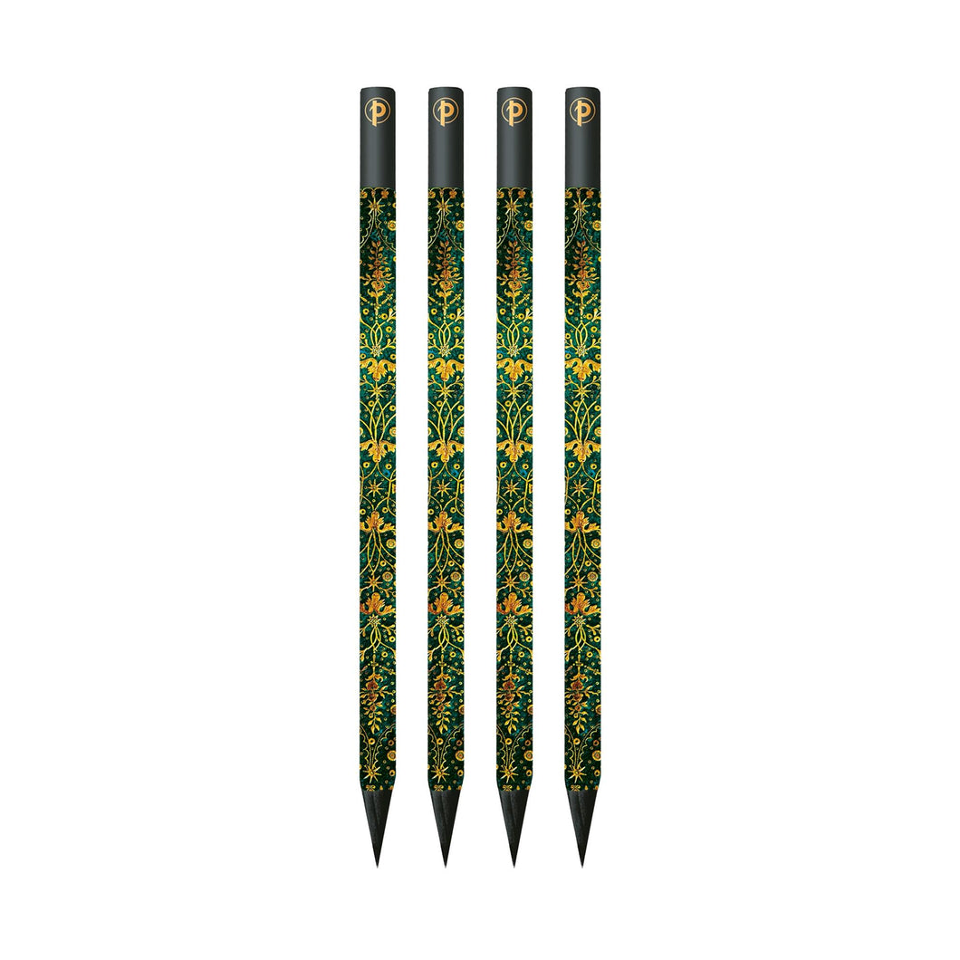 Emerald Flower 4 Pack Pencils, Marsh's Library by Paperblanks (Nature's Grace)