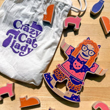 Load image into Gallery viewer, Crazy Cat Lady Wooden Stacking Game
