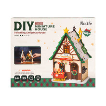 Load image into Gallery viewer, Twinkling Christmas House DIY Miniature 3D Wooden Kit
