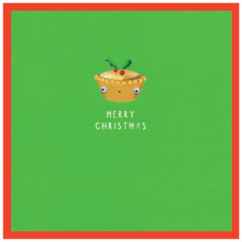 Googly Eyes Mince Pie Christmas Card