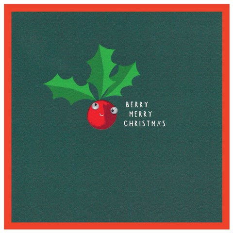 Googly Eyes Berry Merry Christmas Card