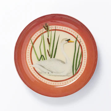 Round Enamel Tray - Swan