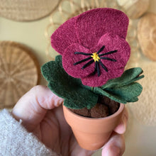 Load image into Gallery viewer, Pansy Felt Forever Flower: Sangria
