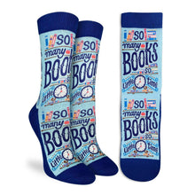 Load image into Gallery viewer, Women's So Many Book So Little Time Socks: Shoe Size 5-9
