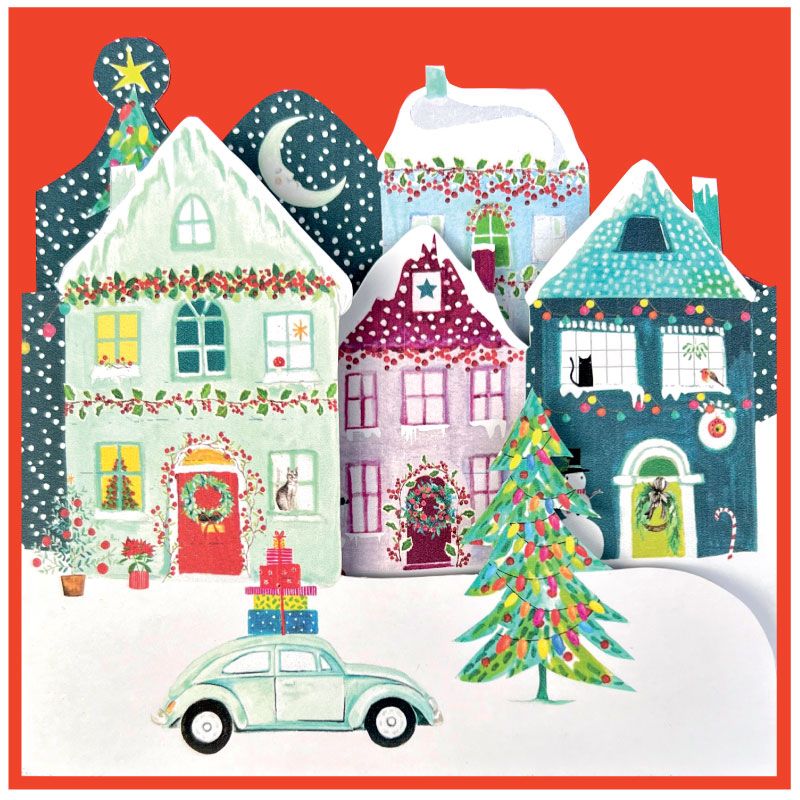 Foldout Houses Christmas Card