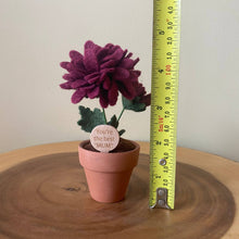 Load image into Gallery viewer, “You’re the best ‘Mum’” Chrysanthemum Felt Forever Flower: Dark Pink
