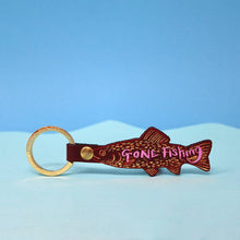 Load image into Gallery viewer, Gone Fishing Key Fob: Cream

