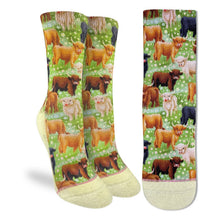 Load image into Gallery viewer, Women's Highland Cows Socks: Shoe Size 5-9
