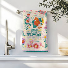 Load image into Gallery viewer, Edible Flowers Cotton Tea Towel
