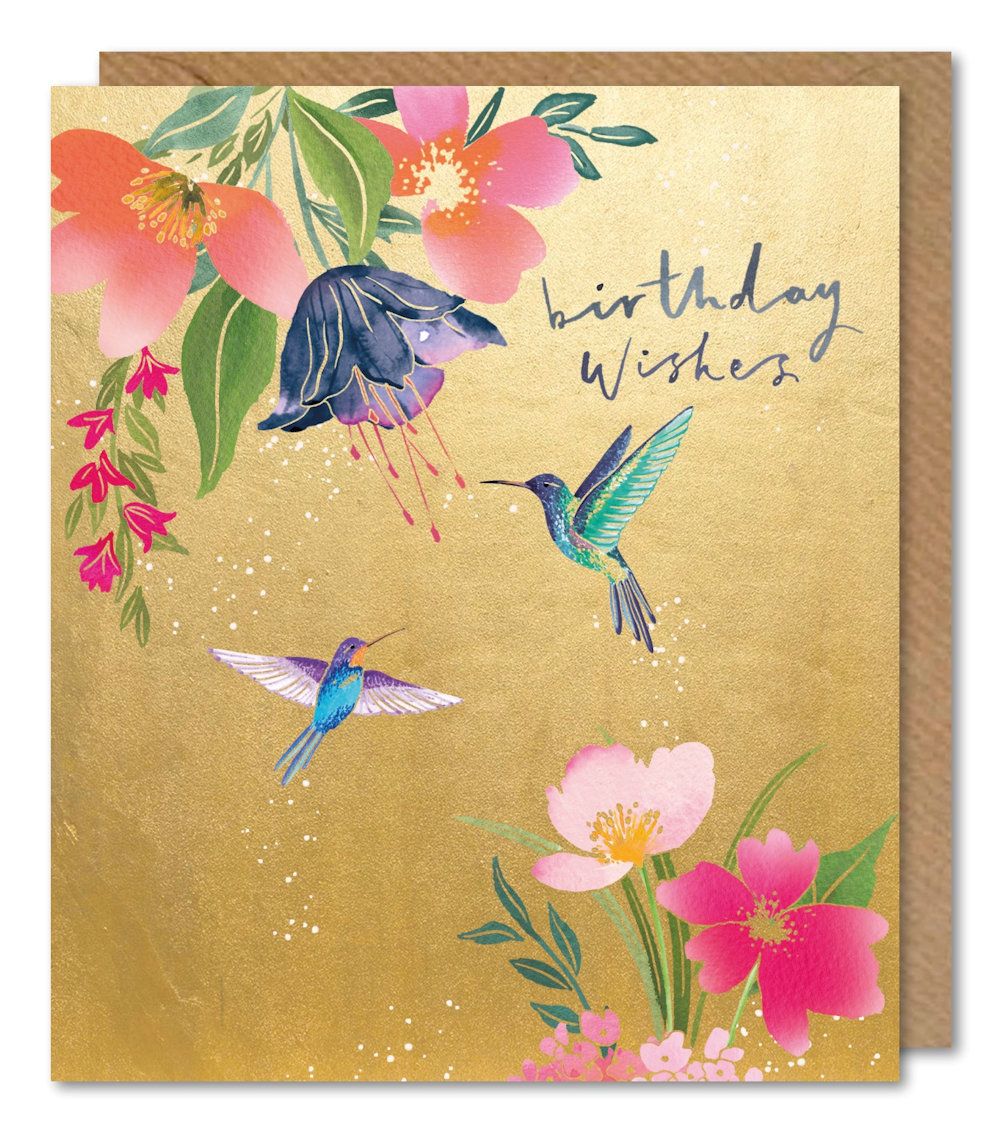 Birthday Wishes, Hummingbirds Card
