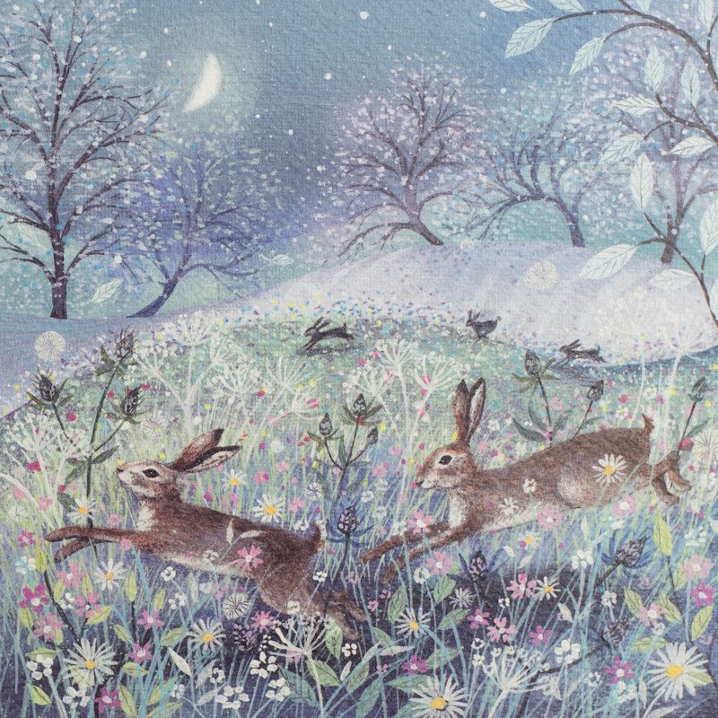 Summer Night, Hares Running Card