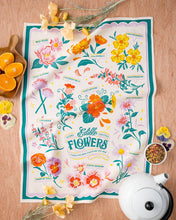 Load image into Gallery viewer, Edible Flowers Cotton Tea Towel
