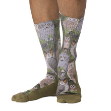 Load image into Gallery viewer, Men's Staring Owls Socks: Shoe Size 8-13
